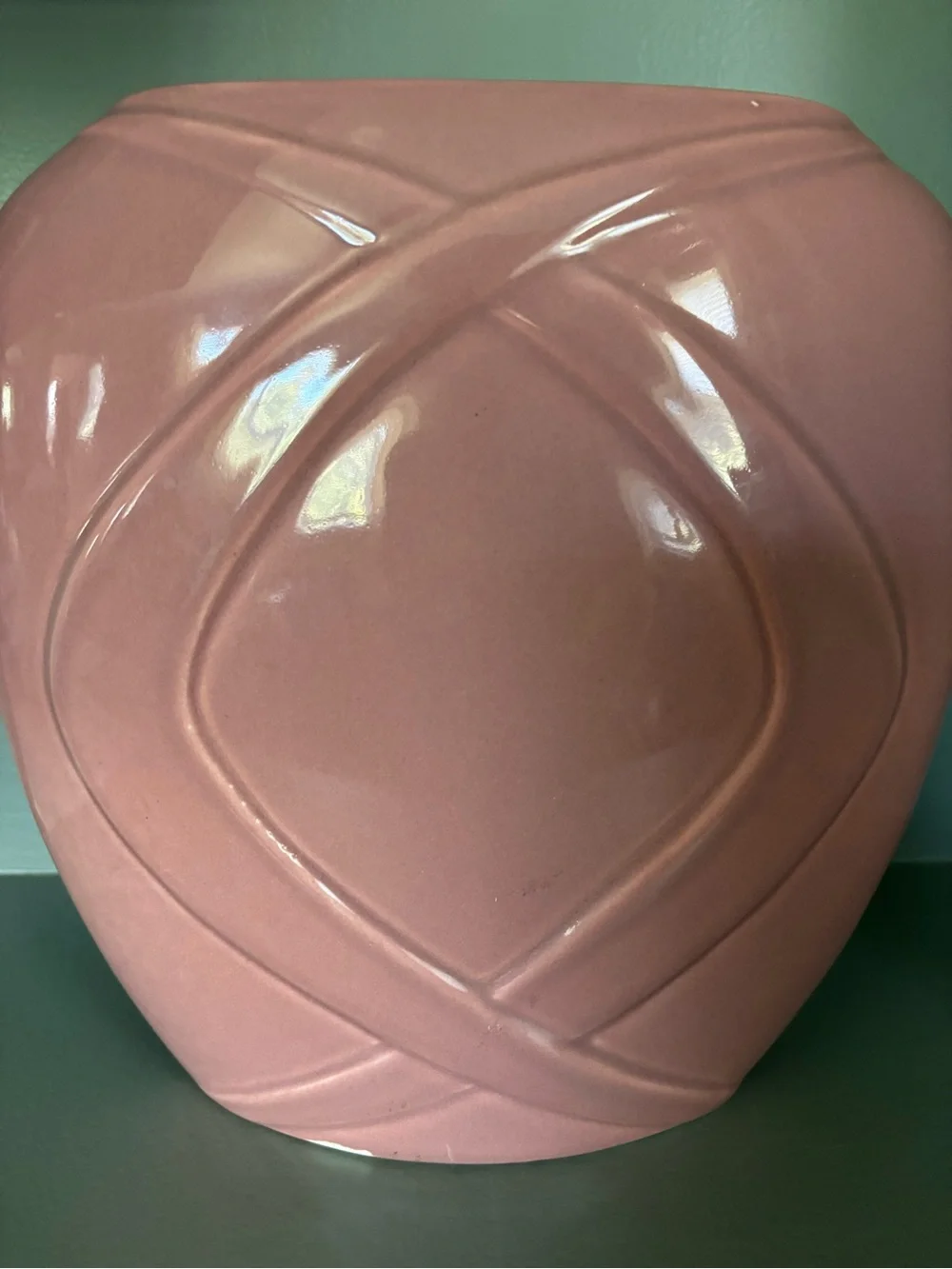 80’d Art Deco Revival Pink Decorative Ceramic Vase - Home Accents
